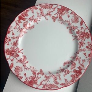 Dior Toile de Jouy Dinner Plate in red